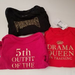 Children Place Bodysuit lot Drama Queen Princess